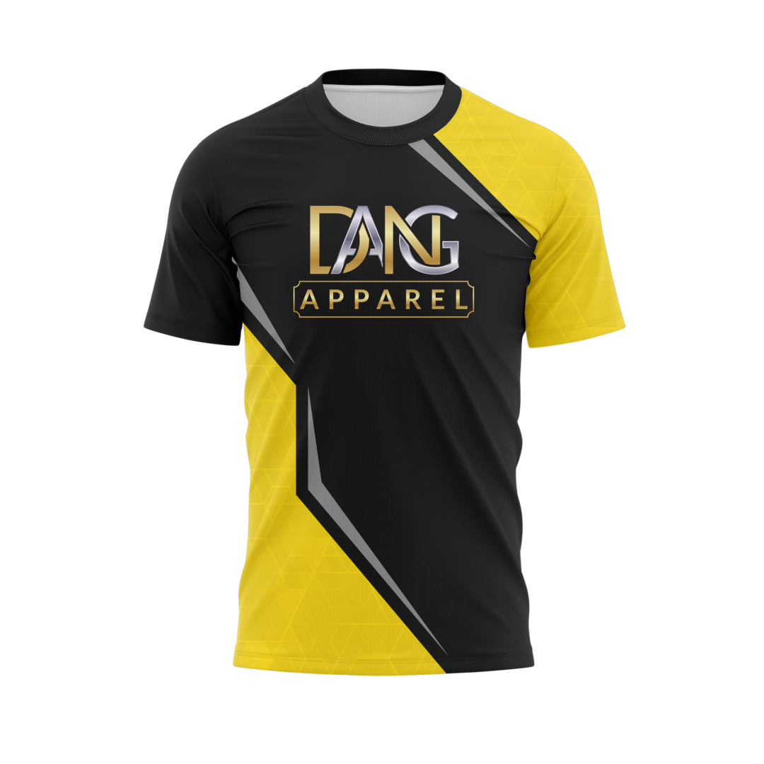 D.A.N.G. Apparel O NECK yellow and black t shirt front