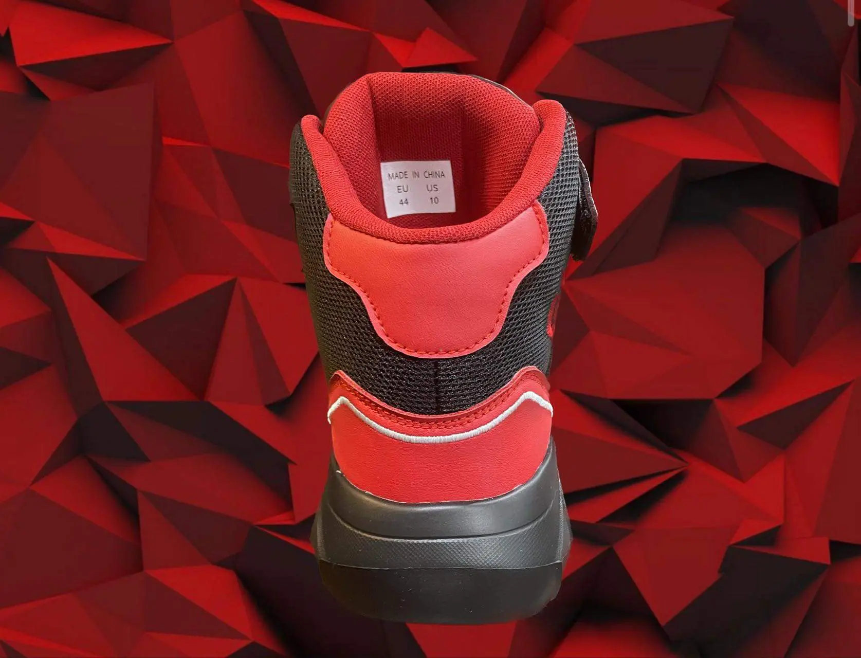 backside of the D.A.N.G. Apparel red shoes