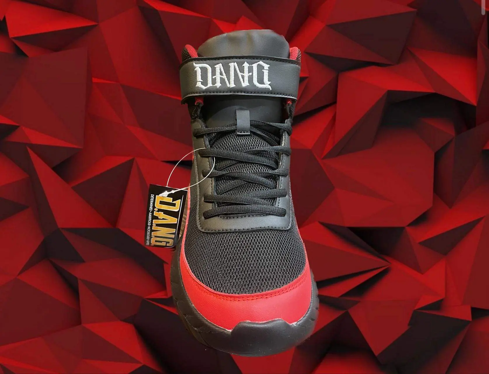 front view of the D.A.N.G. Apparel red shoes