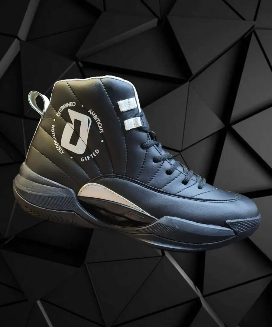 D.A.N.G. Apparel black and white shoes side view
