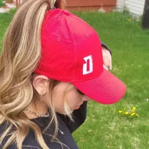 D.A.N.G. Apparel Womens Red Ponytail Hat